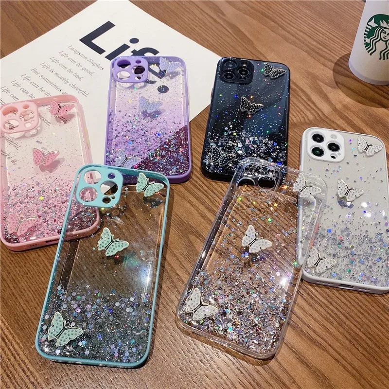3D Bling Butterfly Soft Silicone Case for iPhone