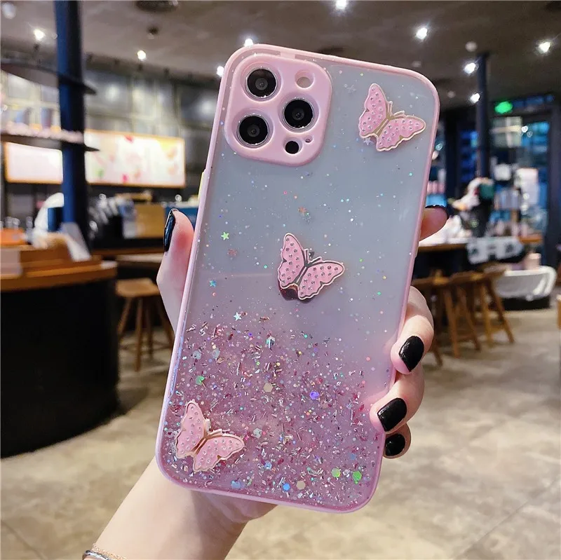 3D Bling Butterfly Soft Silicone Case for iPhone