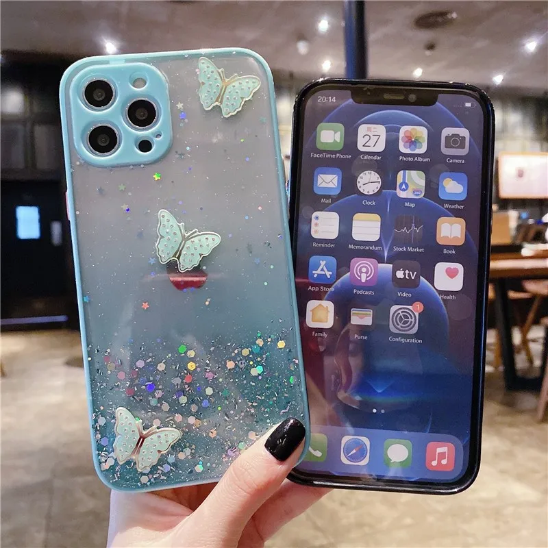 3D Bling Butterfly Soft Silicone Case for iPhone