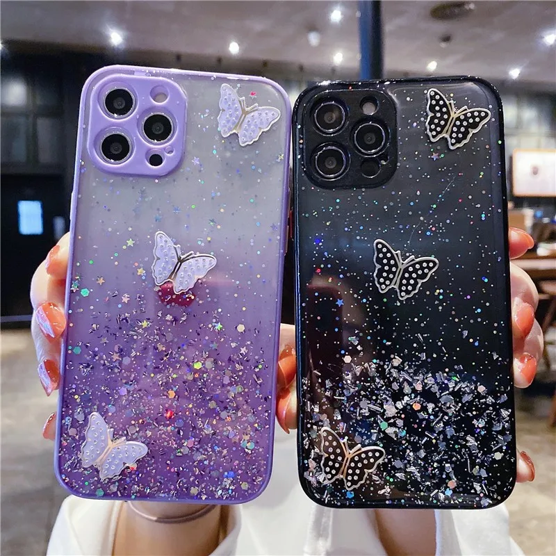 3D Bling Butterfly Soft Silicone Case for iPhone