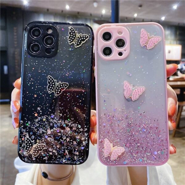 3D Bling Butterfly Soft Silicone Case for iPhone