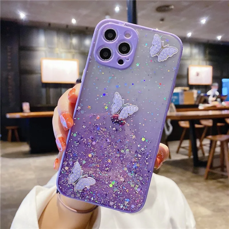 3D Bling Butterfly Soft Silicone Case for iPhone