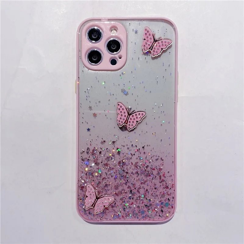 3D Bling Butterfly Soft Silicone Case for iPhone