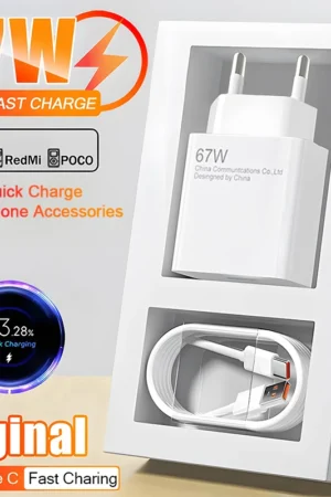 67W GaN Original Type C Quick Charger For Xiaomi 14 13 12 Ultra Redmi Samsung Huawei Oneplus POCO Turbo Fast Charging USB Cable